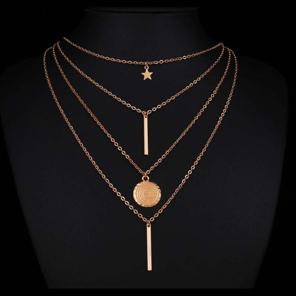 Boho Multi-Layered Pendant Necklace - Picture 2 of 5